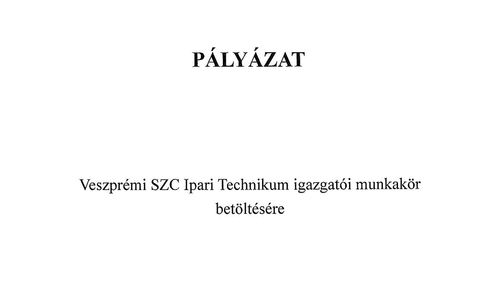 Beadott igazgatói pályázatok